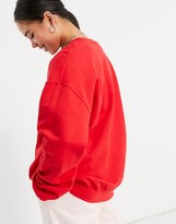Thumbnail for your product : Collusion oversized branded sweatshirt co-ord in red