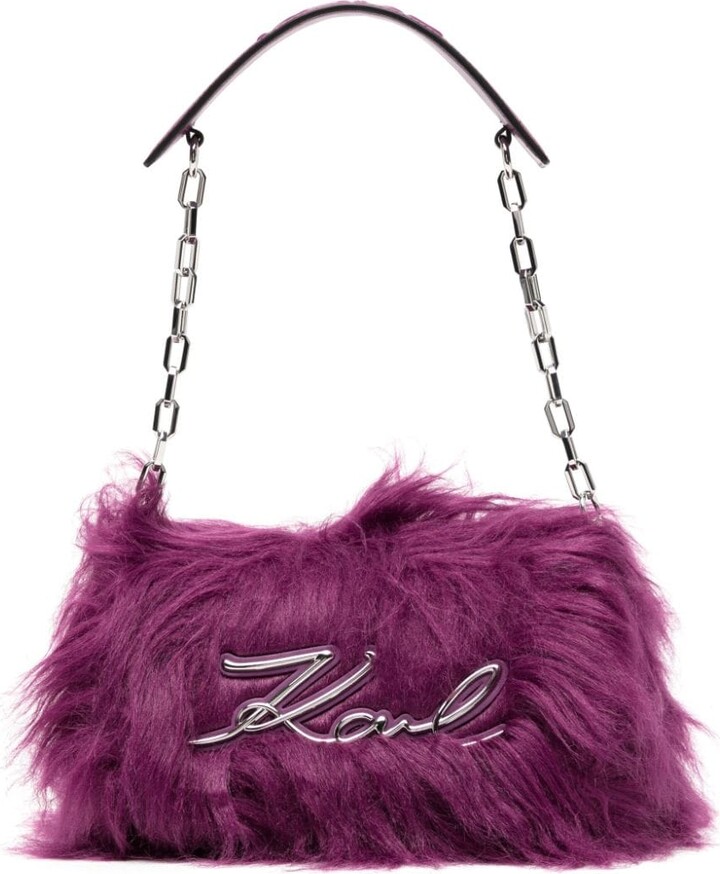 Karl Lagerfeld Paris K/Signature faux-fur shoulder bag - ShopStyle