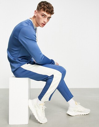 ASOS DESIGN tapered sweatpants in scuba with fixed hem & side stripe - part  of a set - ShopStyle