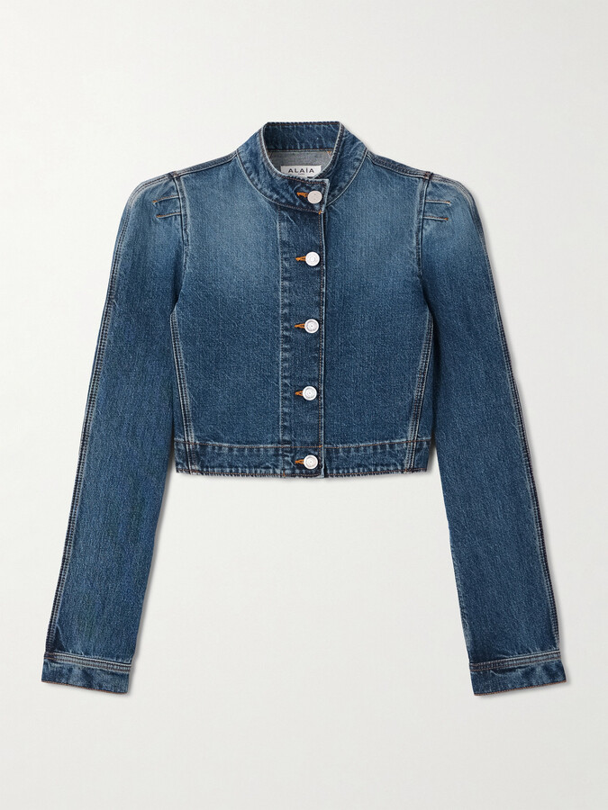 Alaia Cropped Denim Jacket - Blue