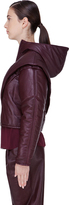 Thumbnail for your product : Hakaan Burgundy Hooded Leather Bess Puffer Jacket