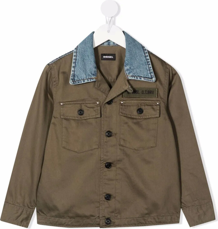Diesel Kids Chest Logo-Patch Jacket