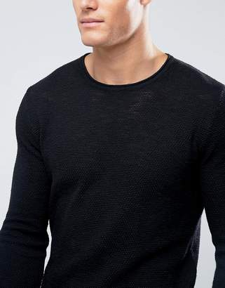 Celio Sweater With Raw Neck In Black