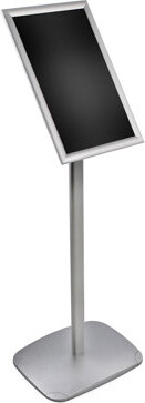 Silver Metal Snap-Frame Pedestal Floor Stand 11"W x 17"H