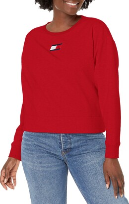 Tommy Hilfiger Women's Long Sleeve Logo Pullover Sweatshirt - ShopStyle