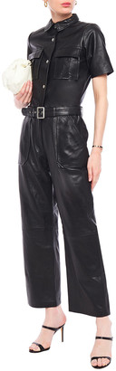 Muu Baa Muubaa Soay Belted Leather Wide-leg Jumpsuit