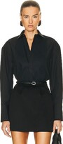 Blanche Tuxedo Shirt in Black 