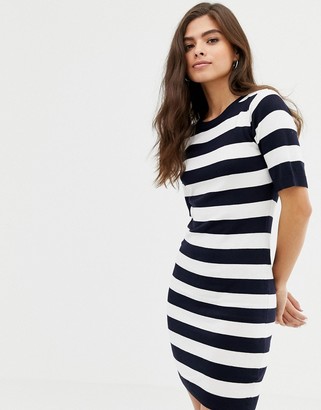 Brave Soul harbour jumper dress in stripe