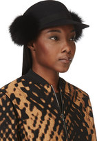 Thumbnail for your product : Lanvin Black Felt & Fox Fur Cap