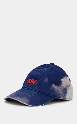 424 X Armes Men's Logo Bleach-Dyed Cotton Baseball Cap - Blue