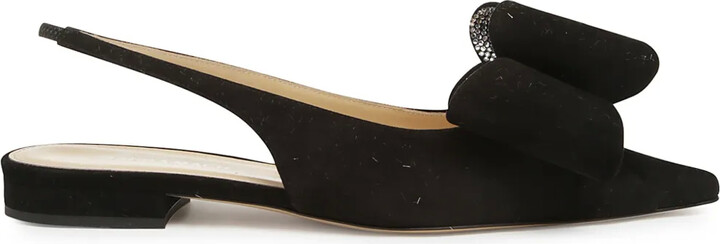 MACH & MACH Bow-Detail Leather Ballerinas