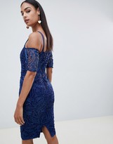Thumbnail for your product : Vesper lace pencil dress with short sleeve