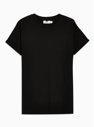 Topman Mens Black Slub Skinny Roller T-Shirt