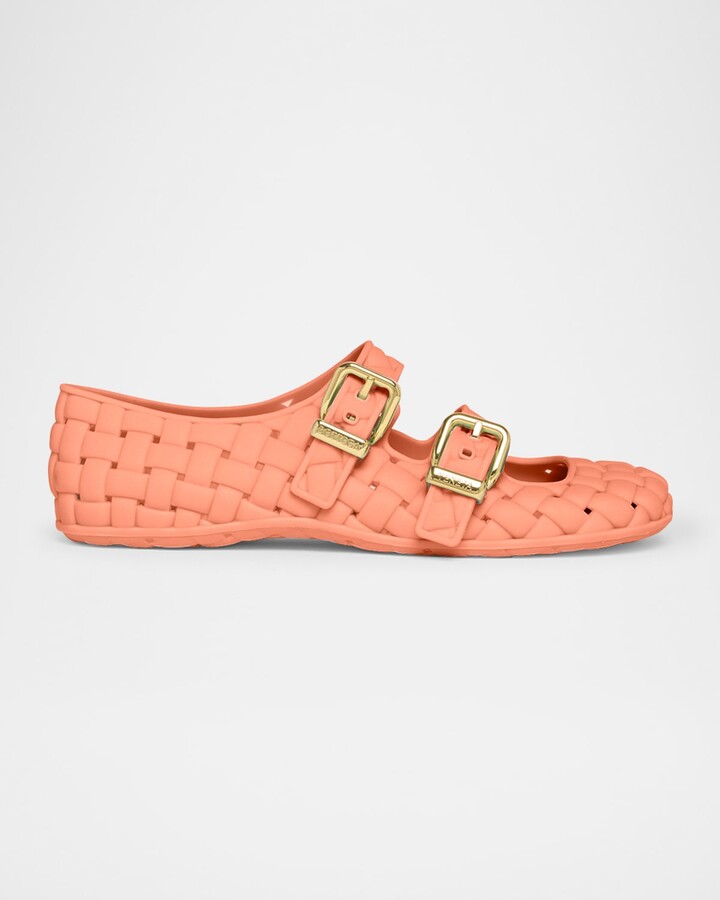 Bottega Veneta Amy Intreccio Dual Mary Jane Ballerina Flats