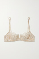 Thumbnail for your product : I.D. Sarrieri In The Mood For Love Metallic Corded Lace, Tulle And Satin Underwired Soft-cup Bra