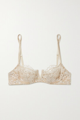I.D. Sarrieri In The Mood For Love Metallic Corded Lace, Tulle And Satin Underwired Soft-cup Bra