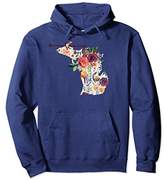 Thumbnail for your product : Michigan Floral Watercolor Distressed Hoodie Sweatshirt