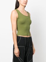Thumbnail for your product : Karl Lagerfeld Paris Embroidered-Logo Ribbed Cotton Tank Top