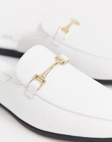 Thumbnail for your product : ASOS DESIGN backless mule loafer in white faux leather