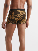 Thumbnail for your product : Tom Ford Floral-Print Stretch-Cotton Jersey Boxer Briefs - Men - Brown - L