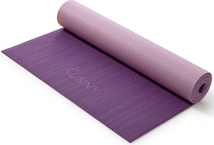 Sunny Health & Fitness Anti-Slip Dual Color Exercise Yoga Mat,Purple