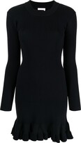 Thumbnail for your product : See by Chloe Ribbed-Knit Ruffle-Hem Dress