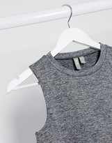 Thumbnail for your product : ASOS DESIGN DESIGN co-ord crop singlet with ruched side in grey marl