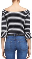 Thumbnail for your product : Whistles Stripe Ruffle Cuff Bardot Top