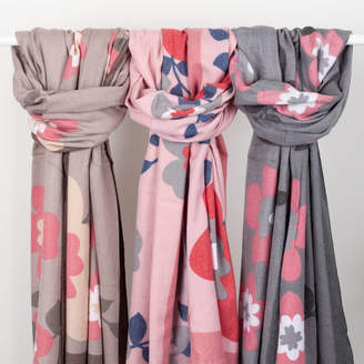 Hayley & Co Cashmere Winter Floral Scarf