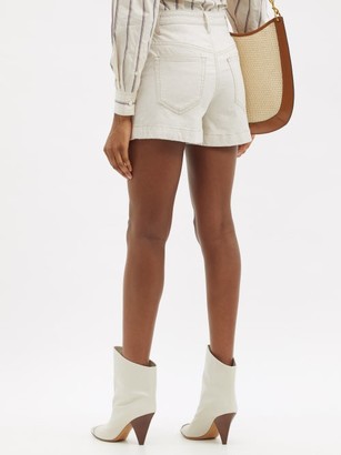 Etoile Isabel Marant Lilesibb High-rise Cotton-blend Denim Shorts - Ivory