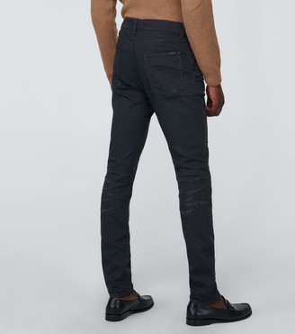 Saint Laurent Skinny-fit coated jeans