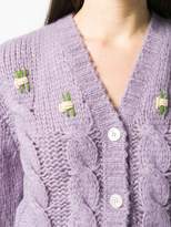 Thumbnail for your product : Alessandra Rich chunky knit cropped cardigan