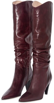 Burgundy Knee High Boots | Shop the world's largest collection of fashion |  ShopStyle UK