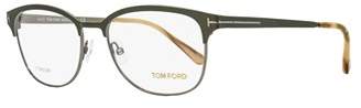 Tom Ford Oval Eyeglasses Tf5381 093 Size: 54mm Olive Green/ruthenium Ft5381