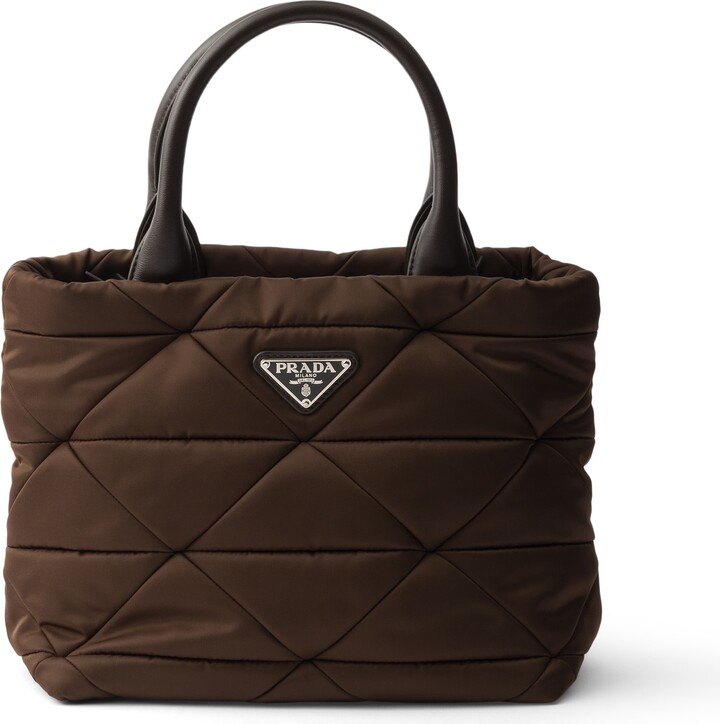 Prada Small Padded Re-nylon Tote Woman Sienna