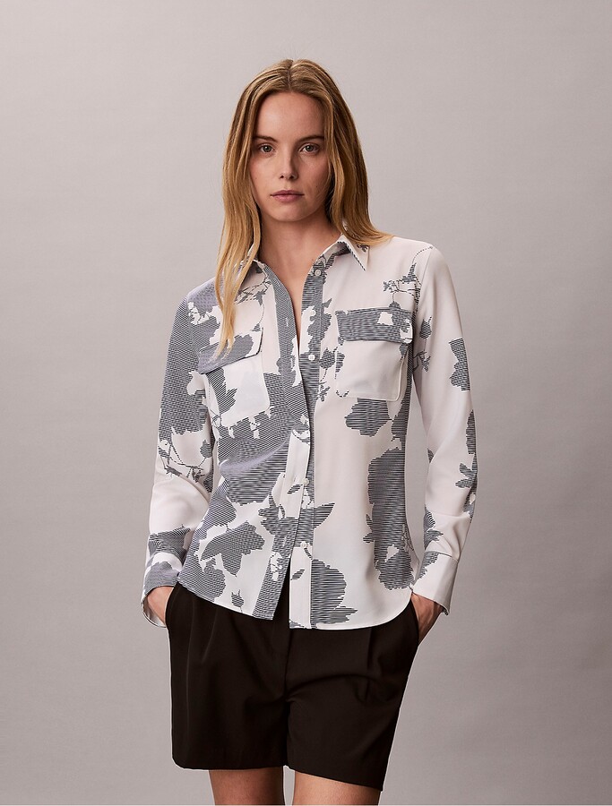 Calvin Klein Women's Utility Classic Button-Down Shirt