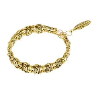 Apricot Gold Feather Pendant Bracelet
