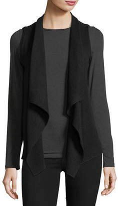 Neiman Marcus Exposed-Seam Cashmere Vest