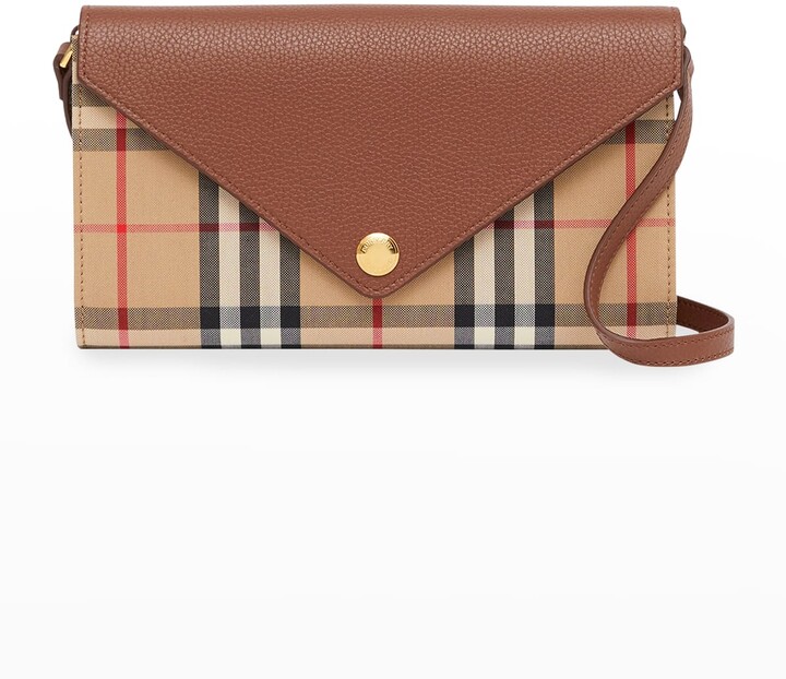 Burberry Hannah EV Vintage Check/Leather Crossbody Bag ShopStyle