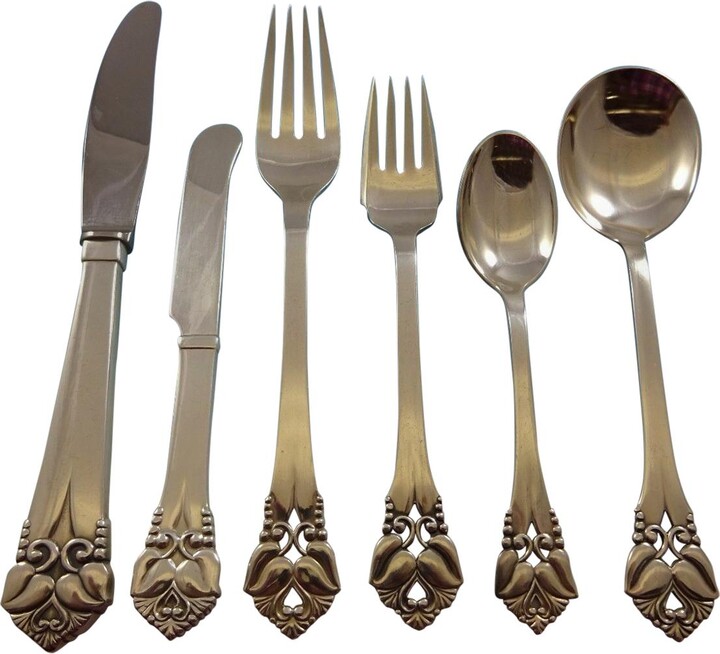 Rare Greta By Orla Vagn Mogensen Danish Sterling Silver Handwrought Flatware Set