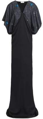 Vionnet Paneled Embroidered Silk-Blend Gown