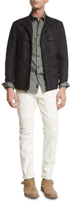 Belstaff Eastham Slim-Fit Moto Jeans, Natural White