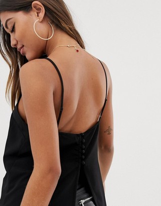 ASOS DESIGN cami with square neck with button back