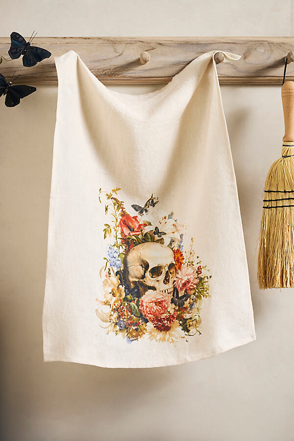 Spooky Floral Linen Dish Towel at Terrain