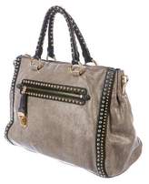 Thumbnail for your product : Prada Craquele Studded Satchel