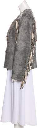 Alberto Makali Fringe-Accented Open Front Jacket w/ Tags