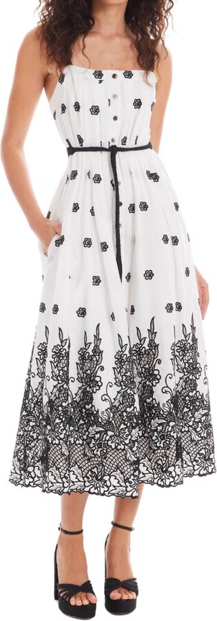 Allison New York Dover Dress In White/black