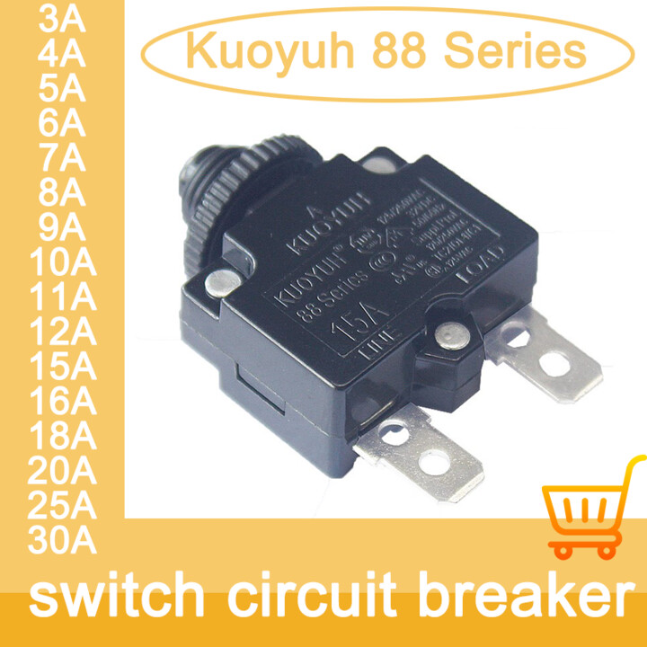 ONEGOL Kuoyuh 88 Series circuit breaker 5A 10A 15A 20A 25A 30A DC automatic reset thermal overload protector switch for Motors