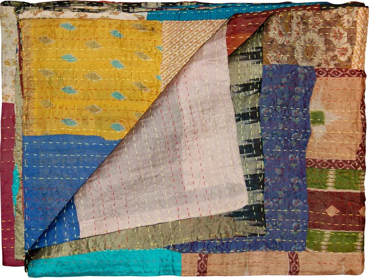 Taj Hotel Kantha Silk Blend Throw Blanket