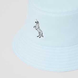 Burberry Zebra Applique Cotton Twill Bucket Hat